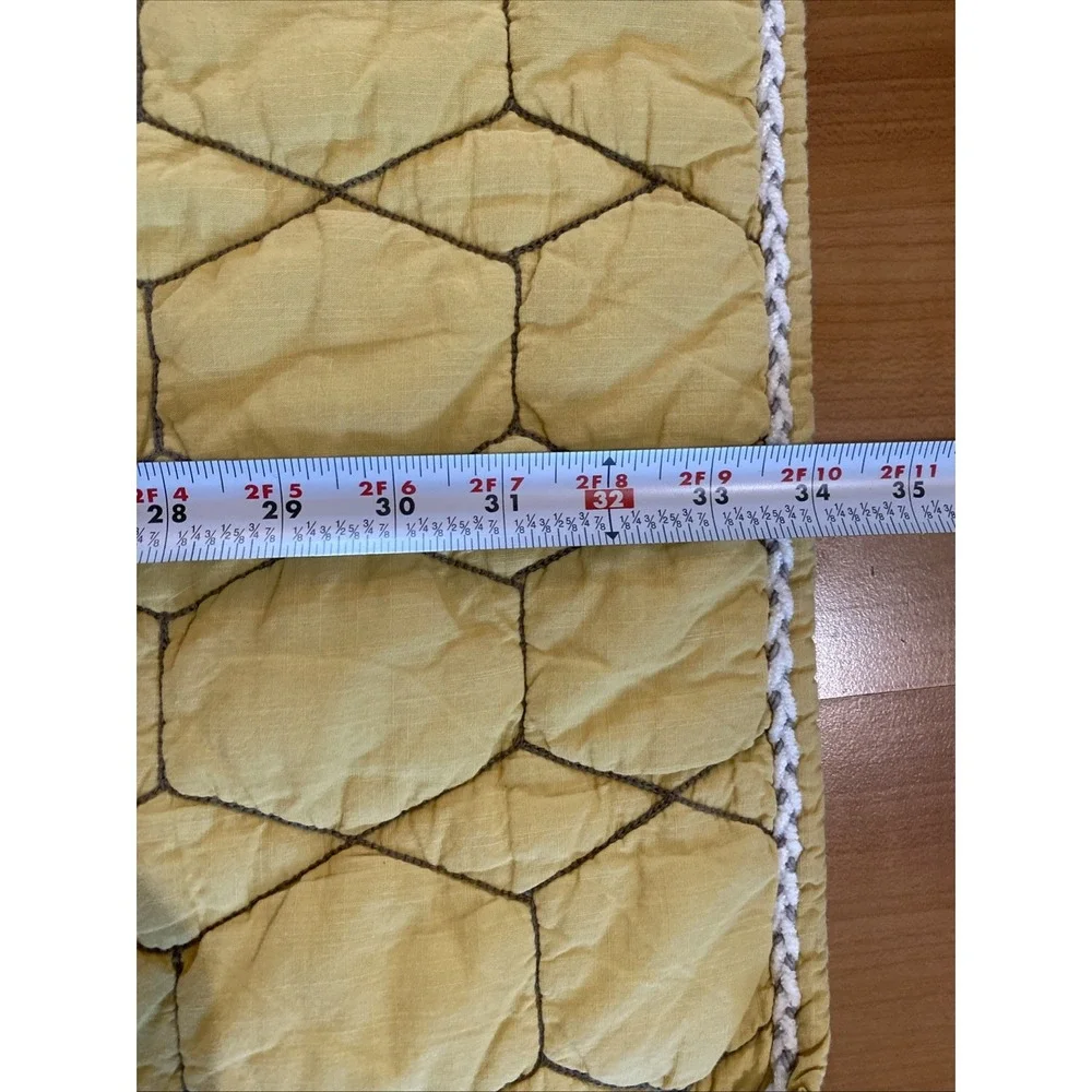 Pottery Barn Kids West Elm Yellow Gold Gray Honeycomb Crib Nursery Quilt